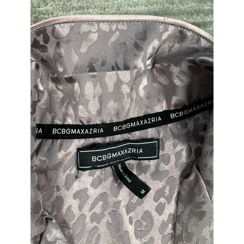 BCBGMAXAZRIA Pajama Set Womens Medium Mauve Leopard Satin Jacquard 2pc Lounge - Picture 5 of 16